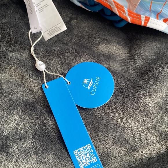 Emani Tropical Plunge Lace Up One Piece Swimsuit - Picture 3 of 3